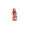 Top court rouge wetlook avec noeud de cravate 